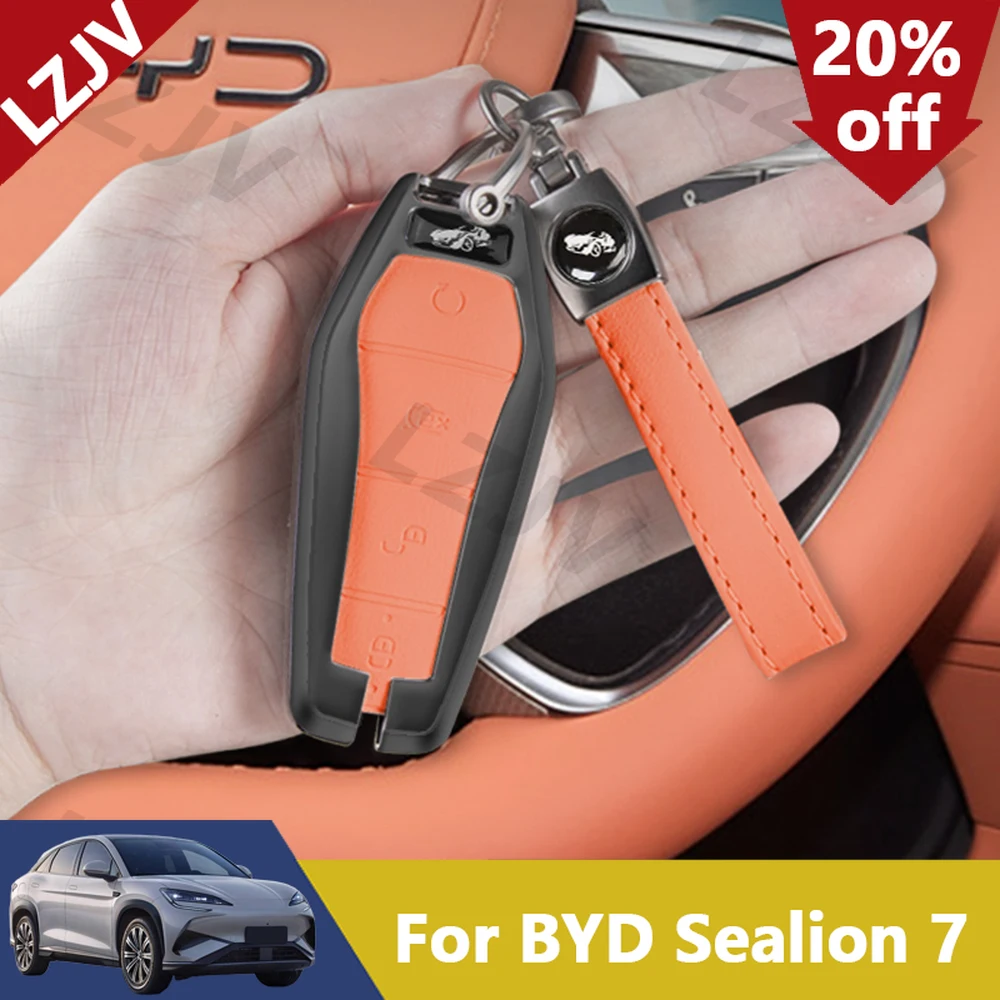 New For 2024 2025 BYD Sealion 7 EV Special Original Car Color Alloy Key Protection Cover All Inclusive Key Package Key Shell Buc