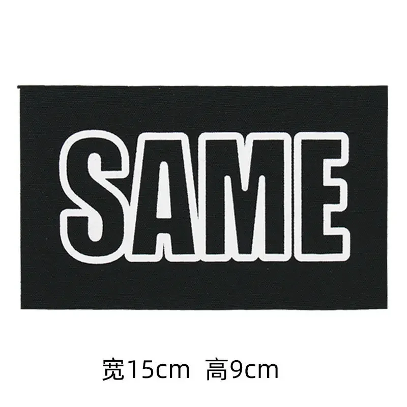 Printed Cloth Label for Clothes and Bag Decoration Patch, Monochrome Sewing Patch, Black and Low, Fashion