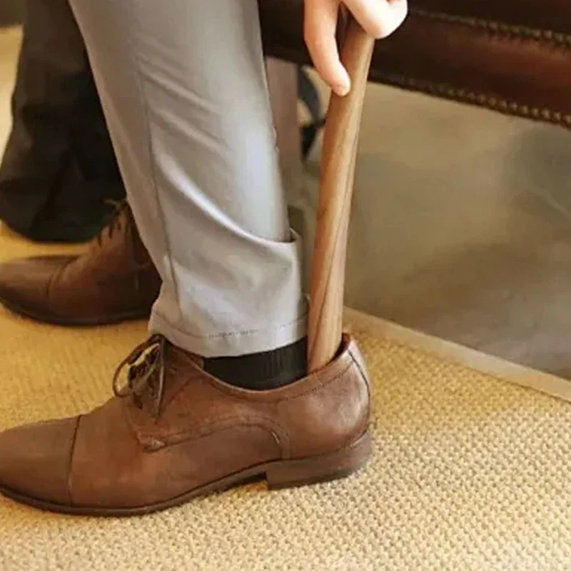New Advanced Solid Wood Shoe Horns 15-31cm Short Handle Shoehorn Pregnant Woman Elderly Shoes Spoon Home Hotel Shoe Spatula 1Pcs