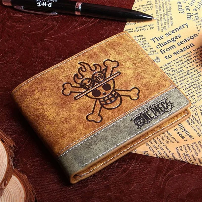 One Piece Anime Figure Wallet Luffy Purse Zoro Ace Bounty Order Skeleton Pattern Pu Cartoon Kawaii Wallet Card Holder Purse Gift