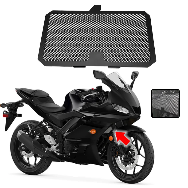 

Radiator Cover R25 R3 2022 YZFR3 Motorcycle Radiator Tank Grille Guard Protector Protection CNC For Yamaha YZF-R3 2014-2021