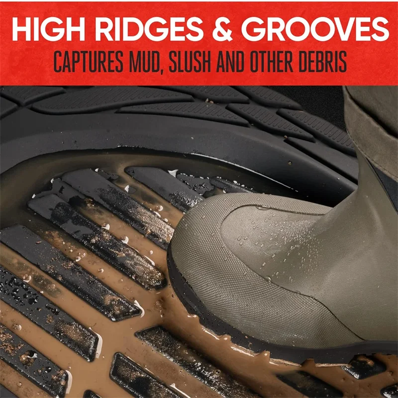 SET/3pcs Universal Car Floor Mats-Deep Dish Heavy Duty Rubber Floor Mats for Car SUV Truck & Van-All Weather Protection 5
