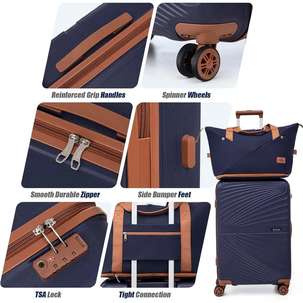 Travel Luggage Set: 3-Piece Spinner Suitcases with TSA Locks, ABS Hard Shell, 20/24/28 Inches