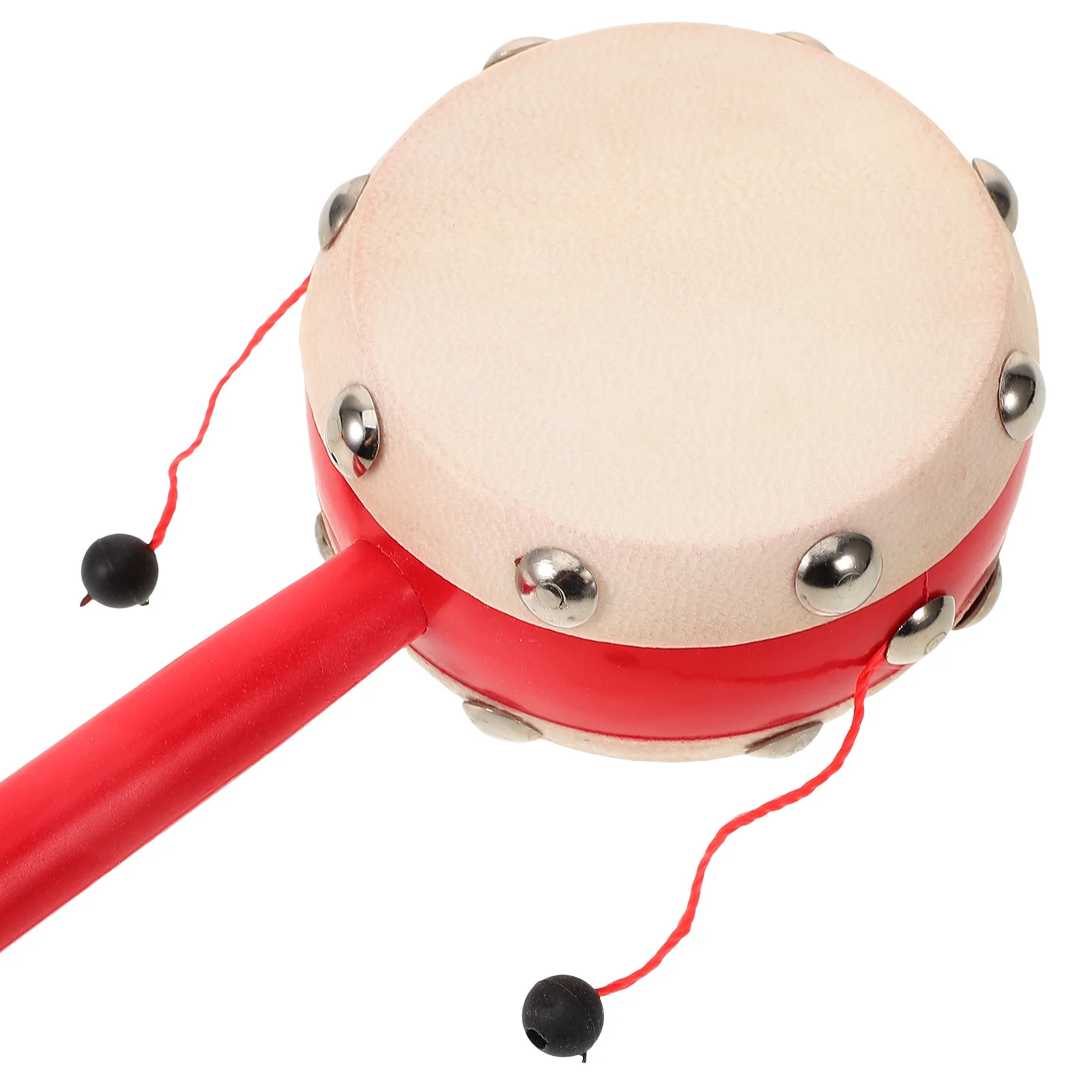 2 個ガラガラドラムおもちゃベビー中国の伝統的な楽器木製のための揺れ