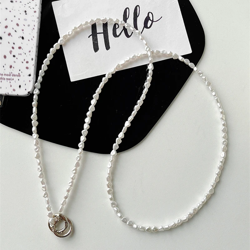 

120CM Long Crossbody Bag Accessories Mobile Phone Lanyard Pearl Chain Women's Backpack Long Shoulder Strap Anti-lost Lanyard