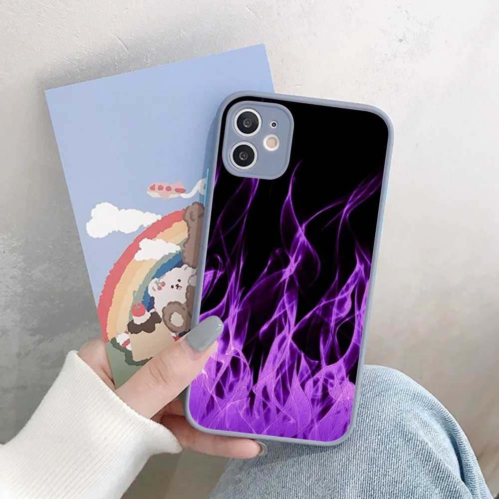 جراب هاتف جمالي أرجواني غير لامع ، جراب ضد الصدمات لهاتف أيفون 14 ، X ، XR ، XS ، 7 ، 8 Plus ، 11 ، 12 ، 13 Pro Max ، 13Mini #3