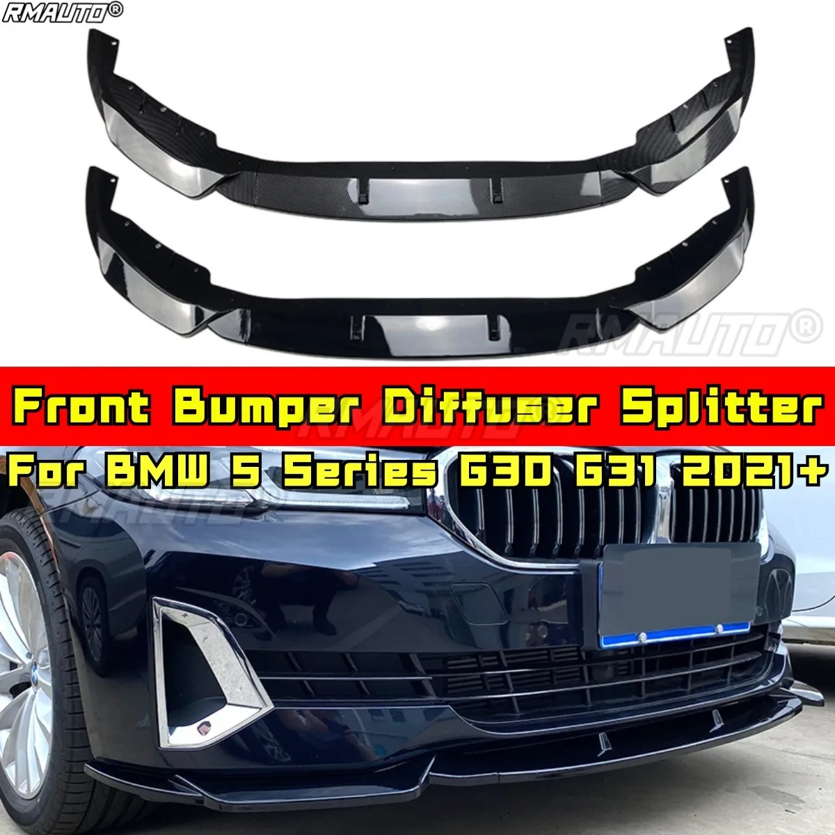 

For BMW 5 Series G30 G31 Front Bumper Lip Protector Diffuser Splitter for BMW 5 Series G30 G31 2021+ Car Accessories
