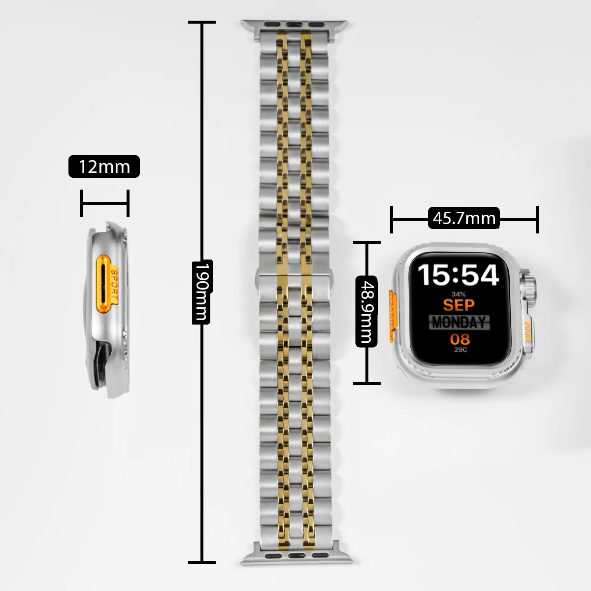 حافظة معدنية + حزام لساعة أبل Ultra2 3 49 مللي متر 46 مللي متر 42 مللي متر 45 مللي متر 44 مللي متر سوار فولاذي غير قابل للصدأ لسلسلة Iwatch 11 10 9 8 7 6 SE3 5 4