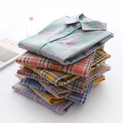 Women's Plaid Shirt 2024 New Ladies Loose Casual Blouse and Tops Fresh College Style Female Long Sleeve Shirts Women Clothes