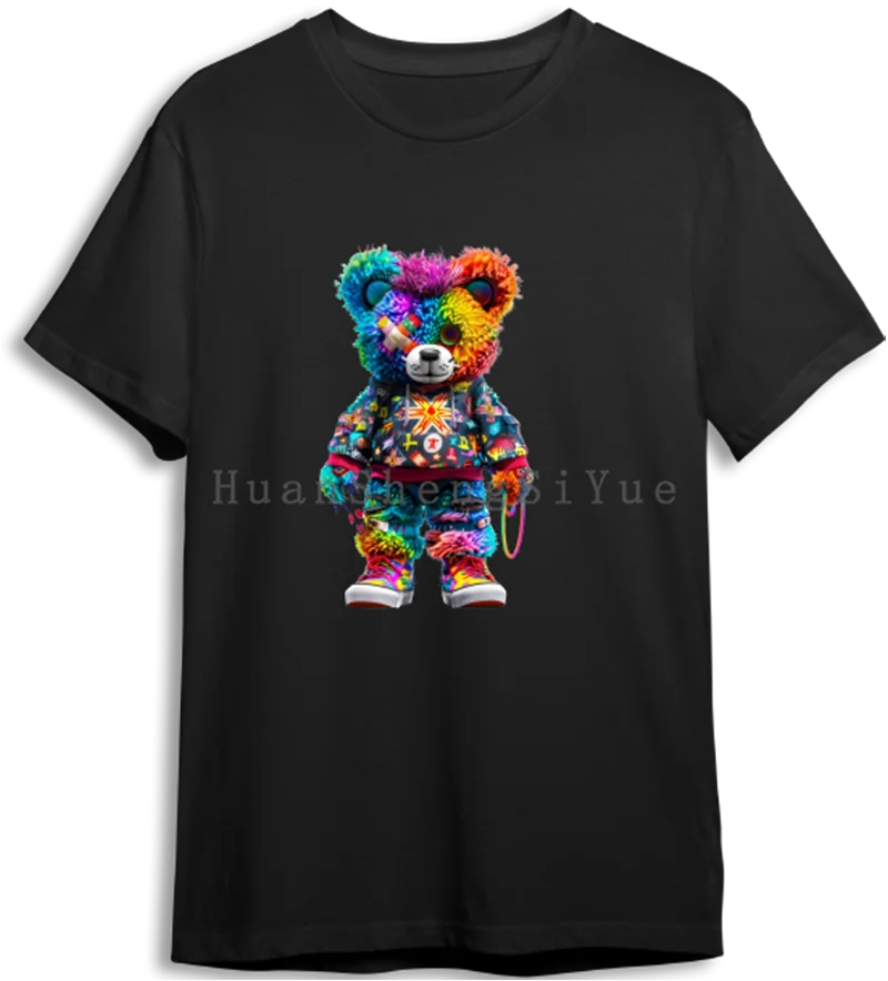 Ironing Sticker Clothes DTF Colored Bear Fashion T-shirt Hoodie DIY Jacket patch Heat Transfer Sticker