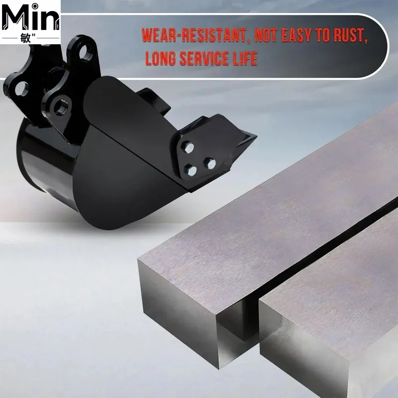 Narrow Small Bucket with 2 Front Blades Wear Resistant Easy Install Bucket for River Dredging Construction