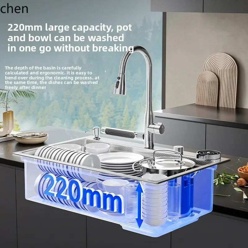 Kitchen Large Size Sink Stainless Steel Hickened Single Bowl Vegetable Washing Basin Dishwasher Replacement SinkN1