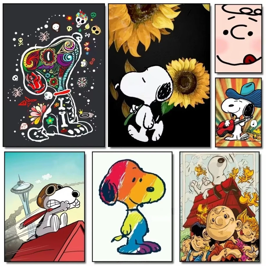 

5D Diamond Painting S-Snoopy Kawaii Cute Cartoon Full Round/Square Cartoon DIY Mosaic Cross Stitch Embroidery Gift
