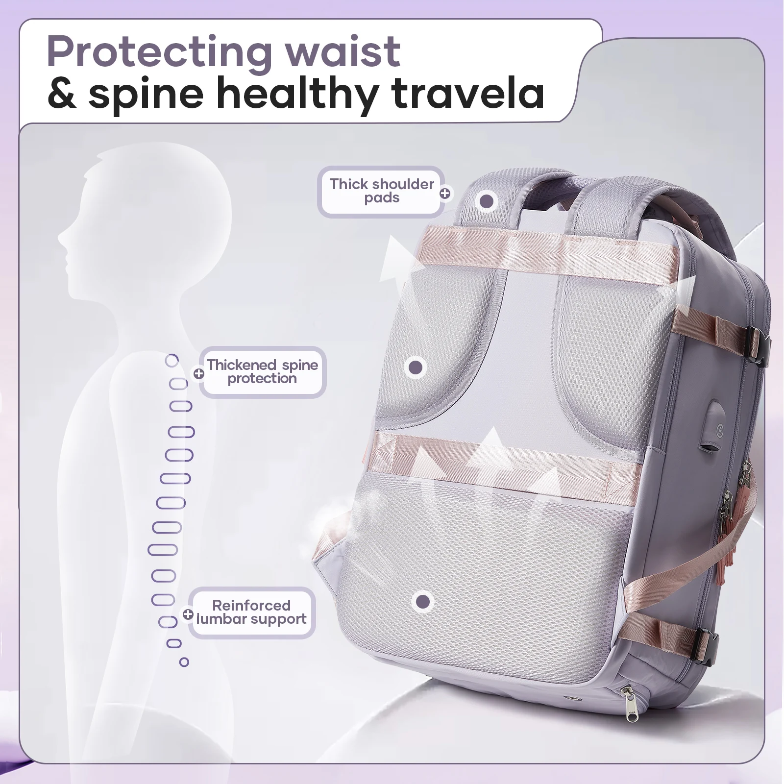 Wizzair 40x30x20 حقيبة الظهر فراغ ضغط حقيبة السفر 15.6 في حقيبة الكمبيوتر المحمول حقائب مدرسية أكياس مكنسة للملابس