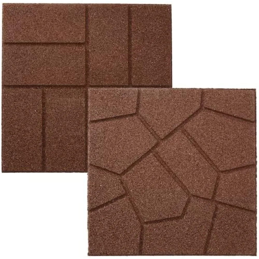 Telha de pavimenta de borracha dupla face Rubberific - 16" X 16" X 3/4" (24 telhas)