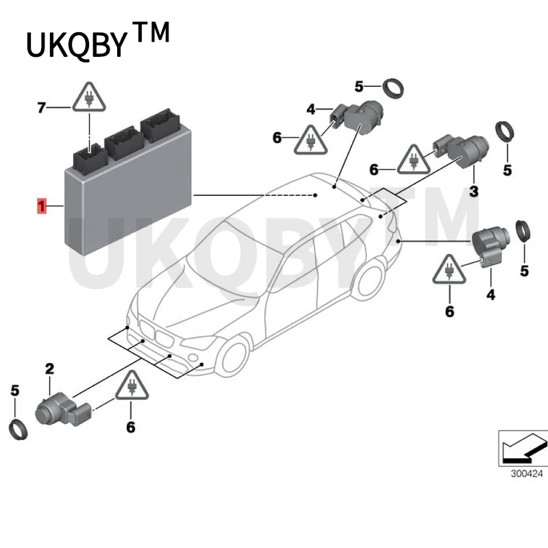 Car Reversing radar computer board module X1 E84b mw20D Parking distance probe controller Parking distance alarm system