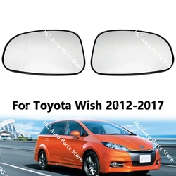 Lentes de espejo retrovisor lateral de coche con calefacción, para Toyota Wish 2012-2017