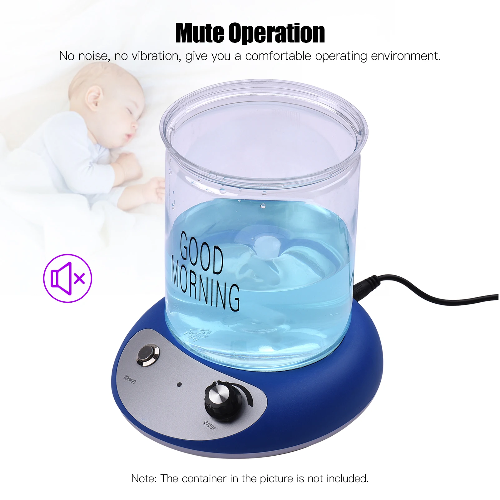 

Mini Magnetic Stirrer Hot Plate Mixer Heating Stirring Machine Speed Adjusting with Stir Bar 2000ml Stirring Capacity