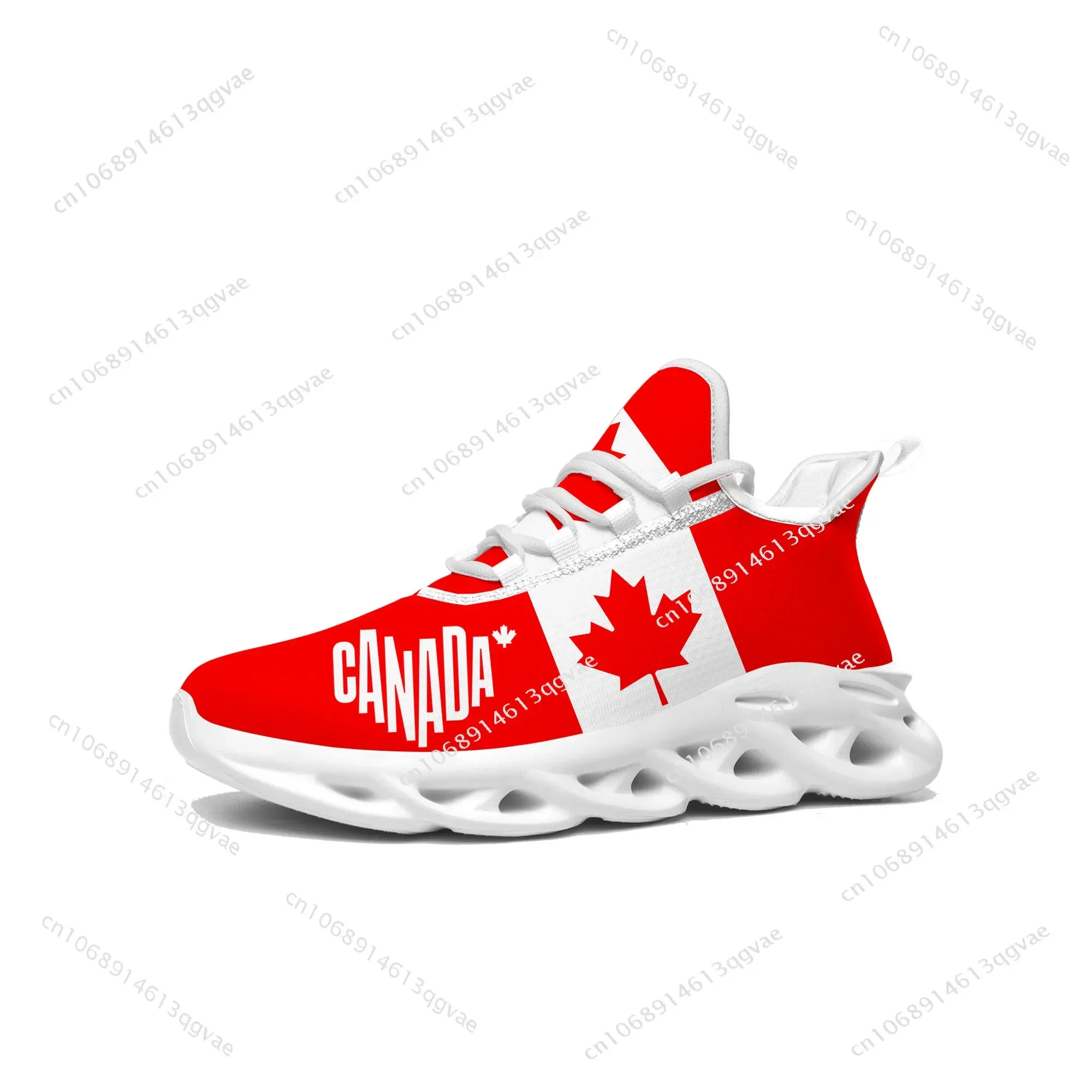 

Canadian Flag Flats Sneakers Mens Womens Canada Sports Running Sneaker Lace Up Mesh Footwear Tailor-made Shoe White