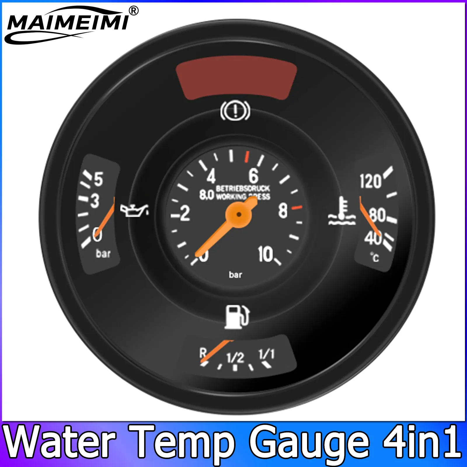 140MM Water Temp Gauge 4 in 1 Multi-functional Meter 24V Oil Pressure Fuel Level Gauge 0025405847 Combination Meter For Car Truc