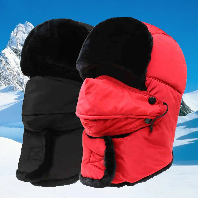 Bomber Hat, Windproof Women Men Cycling, Unisex Ear And Neck Protector Ski Warm, Dustproof, Waterproof Hats With