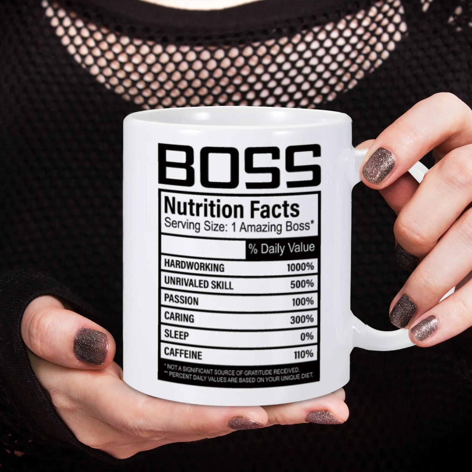 Boss Nutrition Facts Office Coffee Mug Boss Day Gifts from Co-worker Colleague Cups Birthday Present Idea for Bosses Coworkers