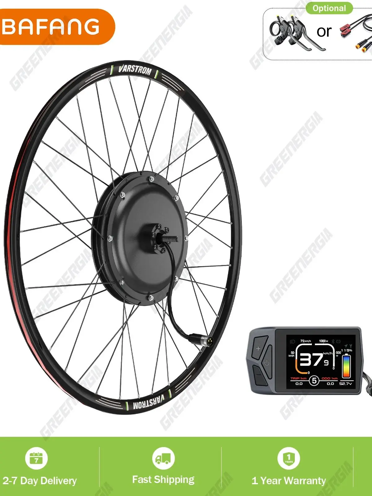 AliExpress varstrom Varstrom 48V1000W Rear Hub Motor Kit Gear Brushelss 26 27.5 28 29inch Electric Bicycle Conversion Kit eBike 13Ah 20Ah Battery