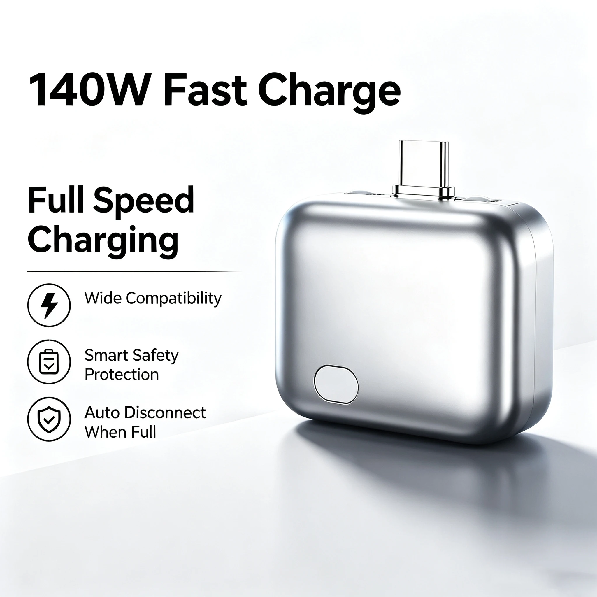 140W Smart Full Charge Separator Type-C Charging Adapter Overcharge protection Auto power-off for Type-C devices