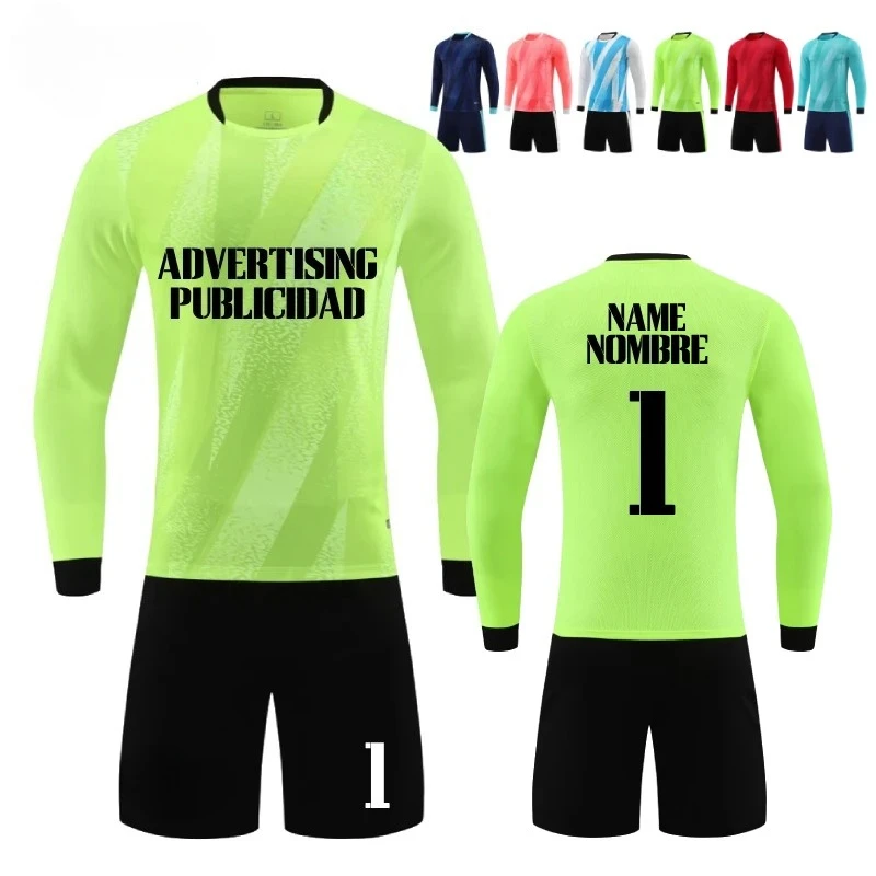 

Goalkeeper Football Jersey Suit for Kids Adults Personalized Custom 23-24 Boys Men's Print Long Sleeve Soccer Uniforms Tracksuit