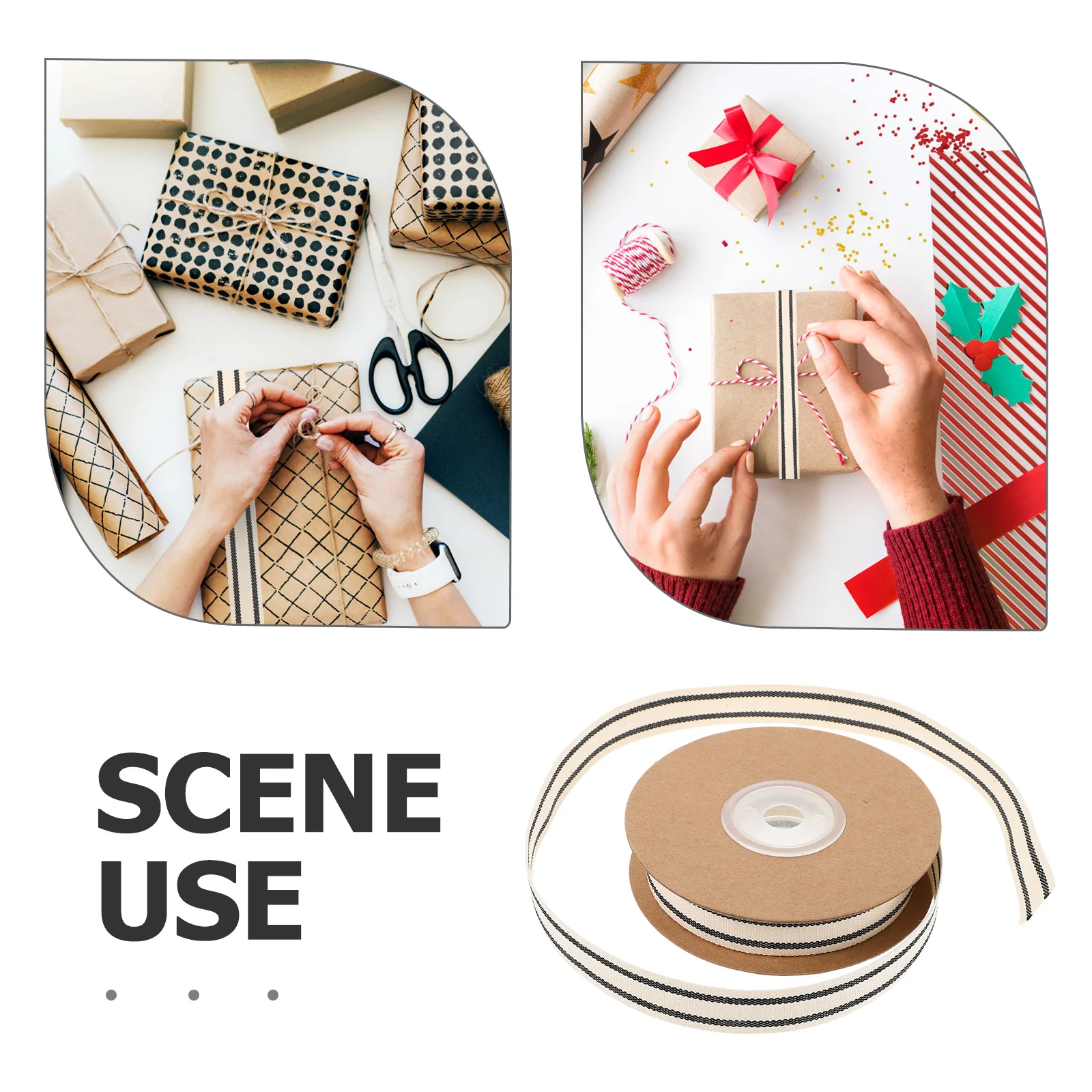 شريط من القطن الأسود Grosgrain على الوجهين مخطط مخيط لفة حرفية 1.5 سنتيمتر 10 ياردة لحفلات الزفاف في عيد الحب هدية ذاتية الصنع #3