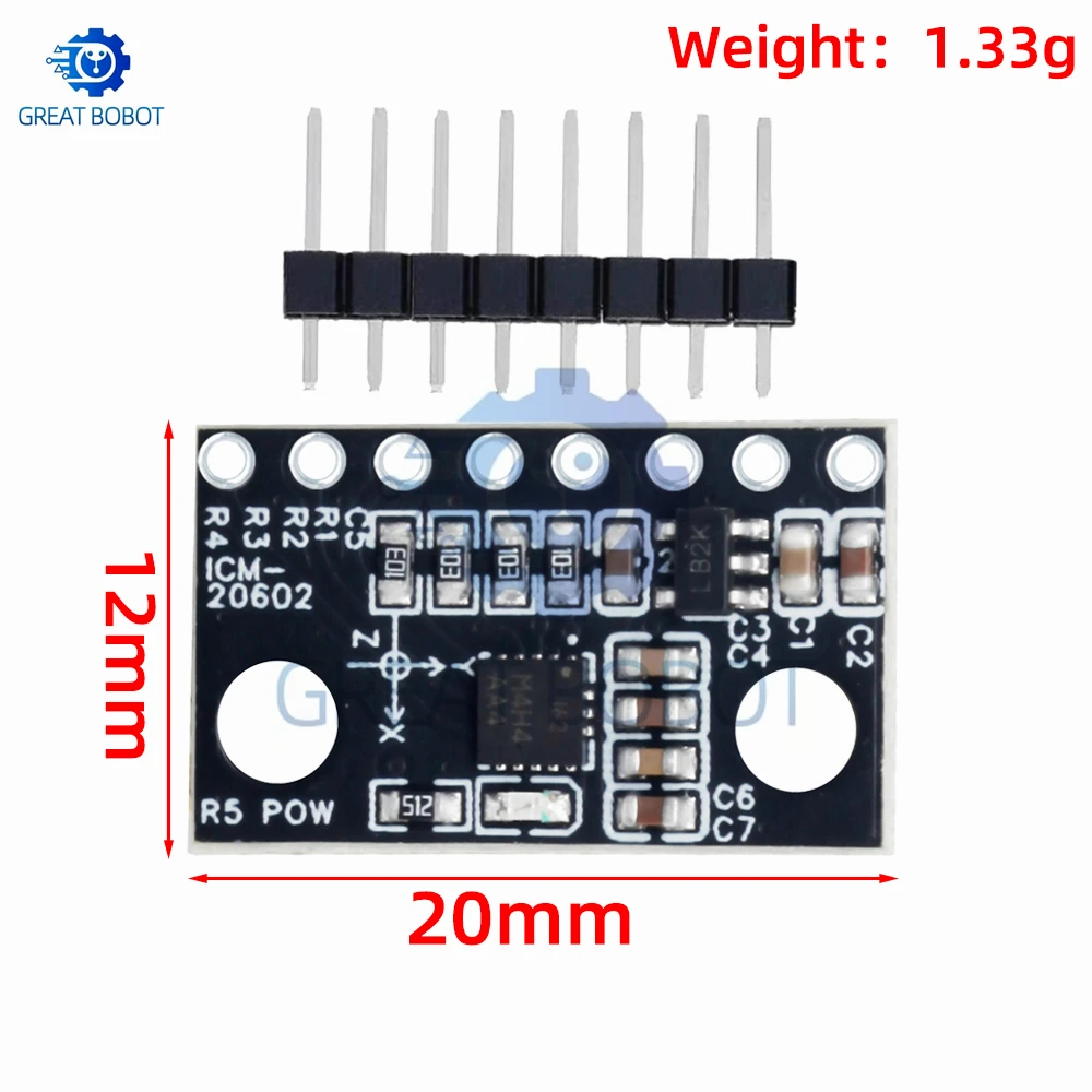 DC 3.3-5V ICM-20602 Sensor Module 20602  ICM20602 High Precision Low Noise Six Axis Gyroscope Acceleration Module for arduino
