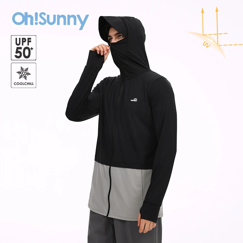 

OhSunny Men's rash guards 2024 Summer New Fashion Loose Long Sleeve Sun Protect Shirt for Women and Men Outdoor Running jackets