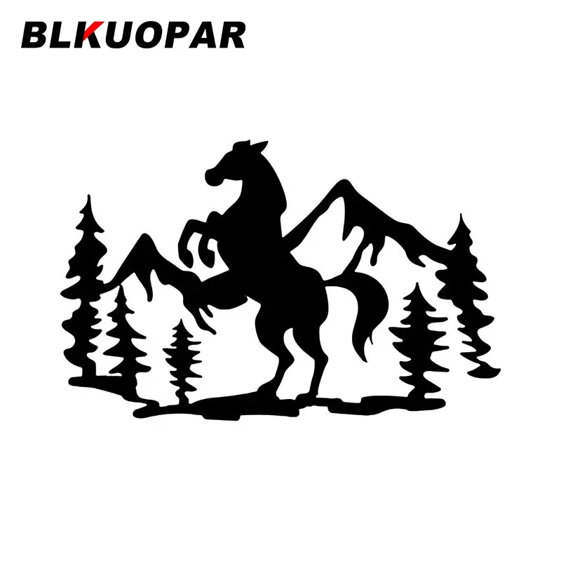 

BLKUOPAR Forest Horse Mountains Animal Car Stickers Creative Personality Decal Windows Trunk Die Cut Bumper Car Door Protector