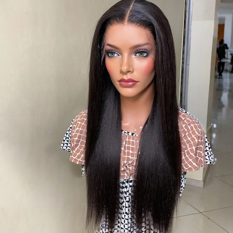 

40 30-дюймовые костяные прямые человеческие волосы Парики 13x6 HD Парик фронтальной части шнурка Предварительно сорванный парик фронта шнурка 100% натуральные волосы для черных женщин