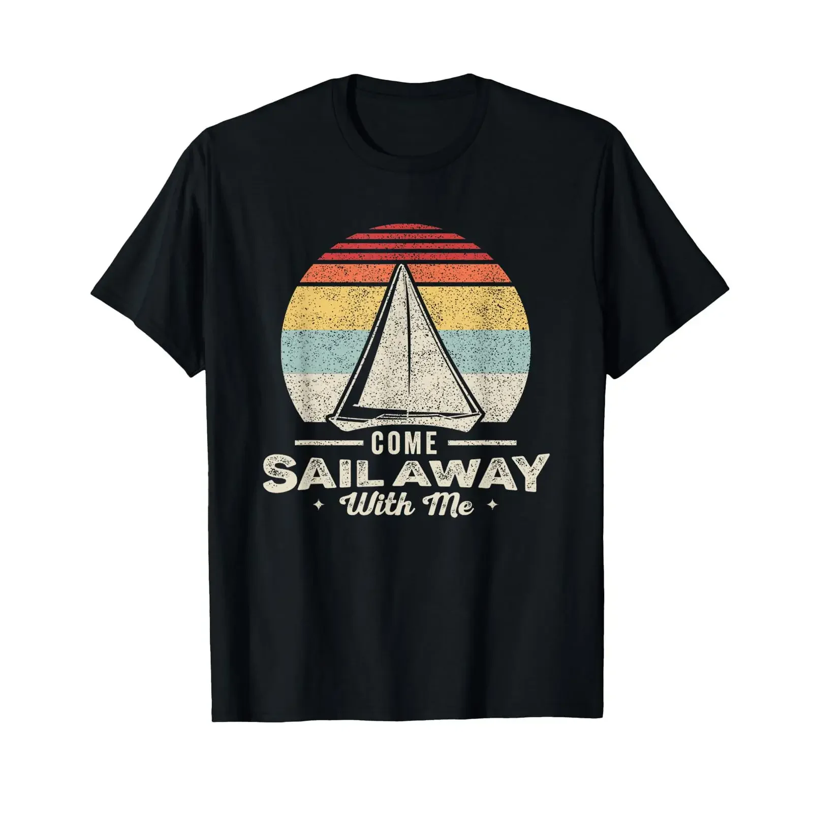 Vintage Retro Come Sail Away with Me Funny Sailing T Shirt vintage Washed Unisex Slightly Versatile homme fashion graphic