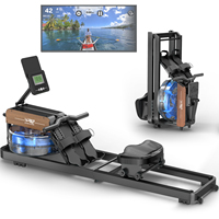 Rowing Machine for Home, Water Rowing Machine with Bluetooth Monitor, Foldable Rowing Machine Adjustable Tablet Holder