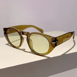 Y2K Vintage Luxury Brand Designer Cat Eye Sunglasses Women For Men Sun Glasses Punk Popular Classic Rivet Small Frame Shades