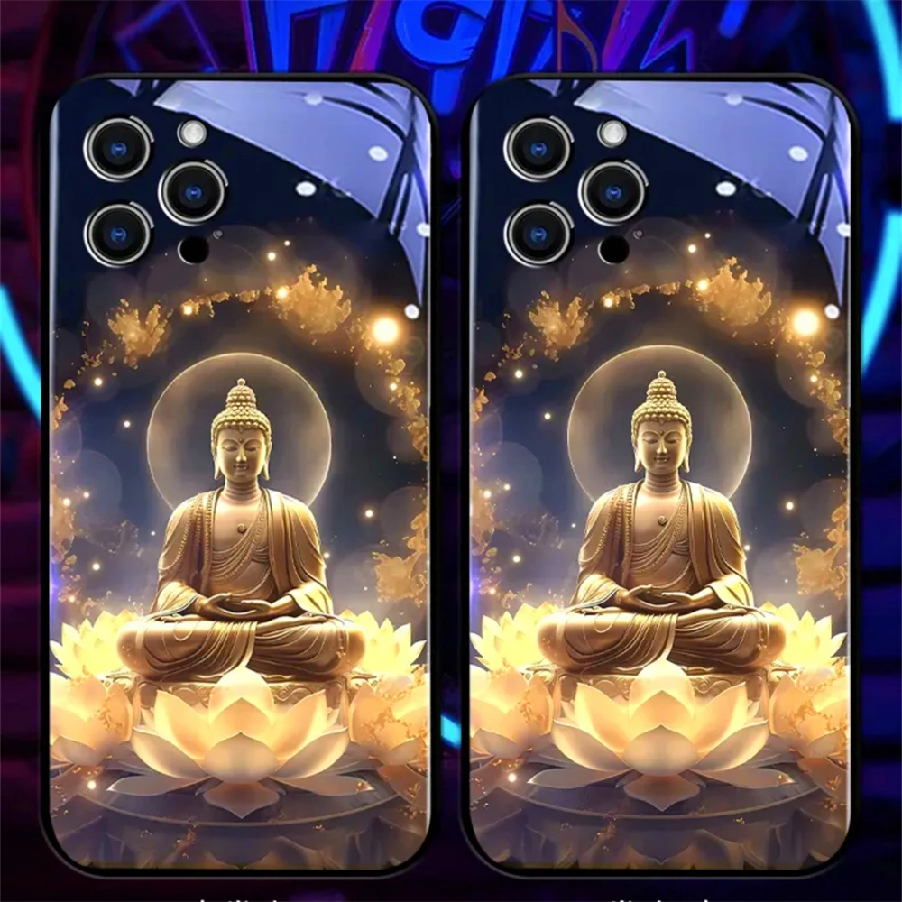 Buddhaland Gleams Design Schallgesteuerte LED-Blitzhüllen Leuchtende Glasabdeckung für Samsung S26 S25 S24 S23 S22 S21 FE Plus Ultra – Detail 40