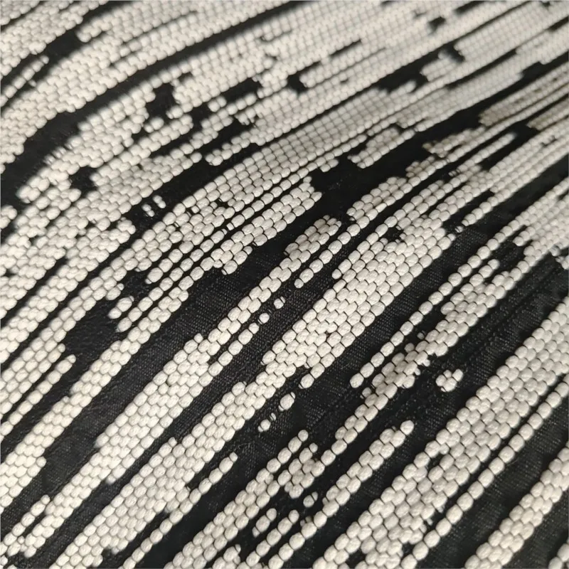 Geometric thick line black and white contrasting jacquard fabric for men's suits women's shorts skirts shoes bags
