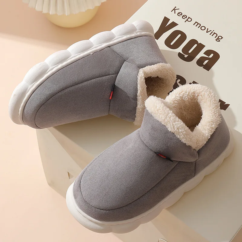 Bebealy New Fur Man Slippers For Women Winter Fluffy Plush Home Cotton Slippers Female Indoor Outdoor Fuzzy Cozy Cotton Shoes