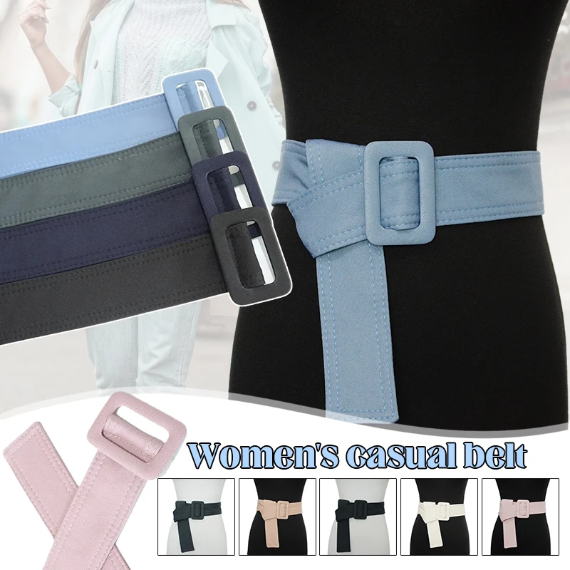 

Women Canvas Waist Belt Long Belt Casual Solid Color Wide Belt Soft Waistband Down Jacket Coat Dress Jeans Decor Corset Belt