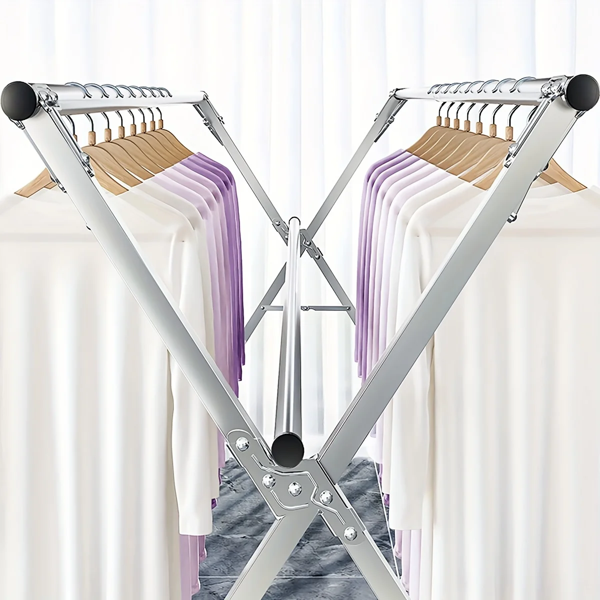 78.7 Inches Folding Outdoor Indoor, Drying Rack Clothing Collapsible, Foldable Laundry Drying Rack, Heavy Duty Stainless Steel