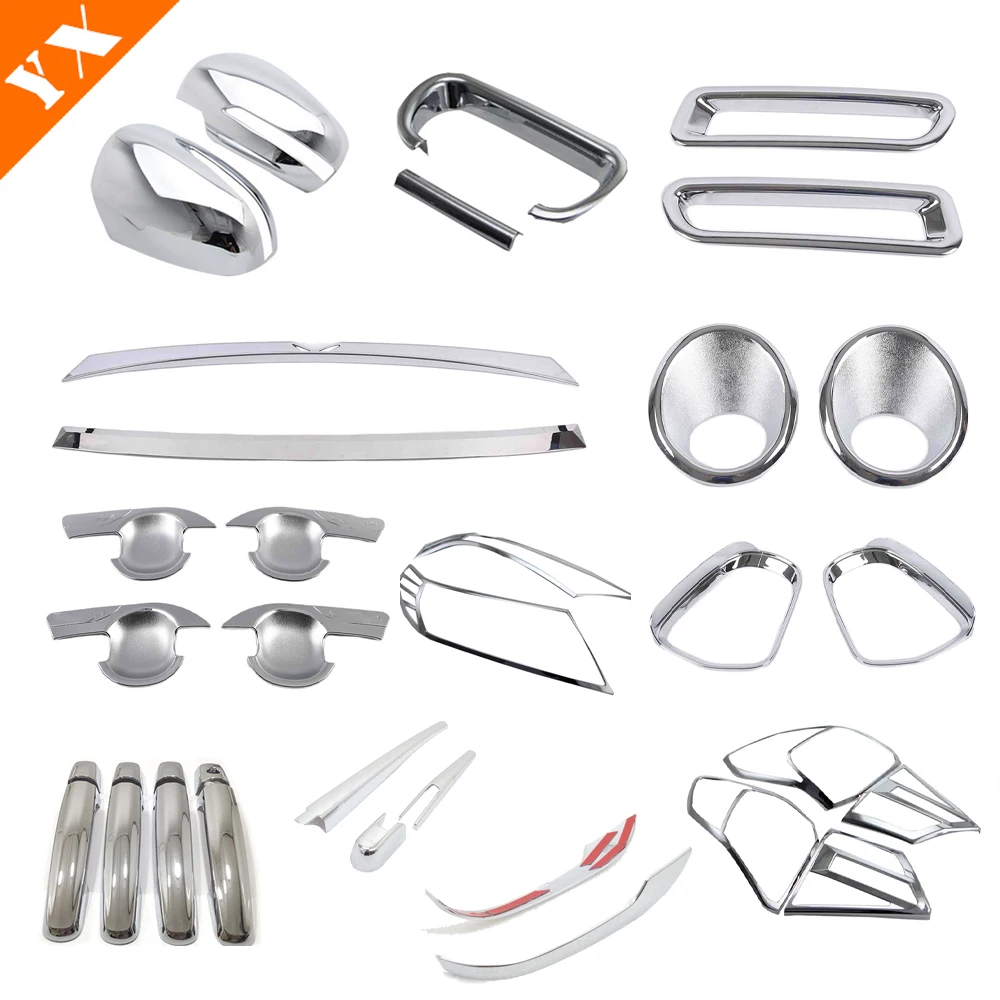 Full Set Chrome Car Exterior Headlight Trim Front Rear Fog Light Cover Side Handle Side Mirror Cover For Suzuki Vitara 2015-2021