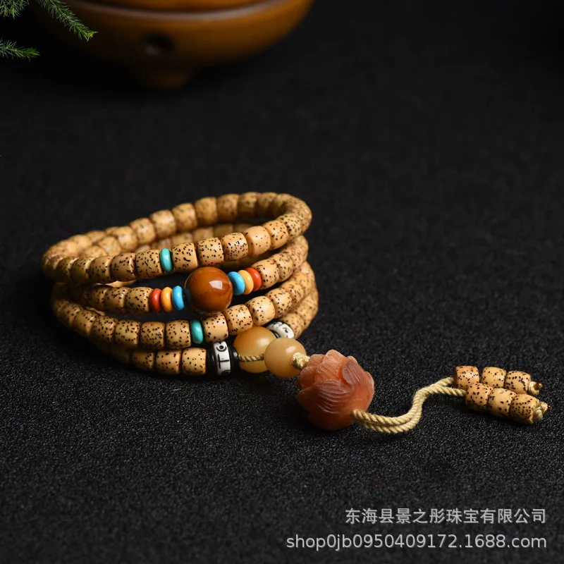 Gold Seed Xingyue Bodhi 108 Pieces Multi-Circle Bracelet Necklace Zi Jin Shu Bodhi Root Lotus Crafts Temperament Bracelet