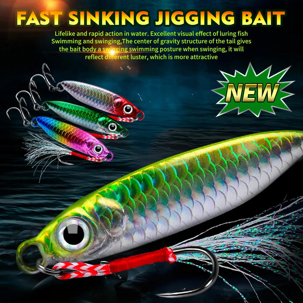 Jigging Lockt Off Shore Angeln Locken 7G 10G 15G 20G 25G 30G Langsam metall Jig Künstliche Köder Casting Jigging Löffel Angelgerät – Detail 1