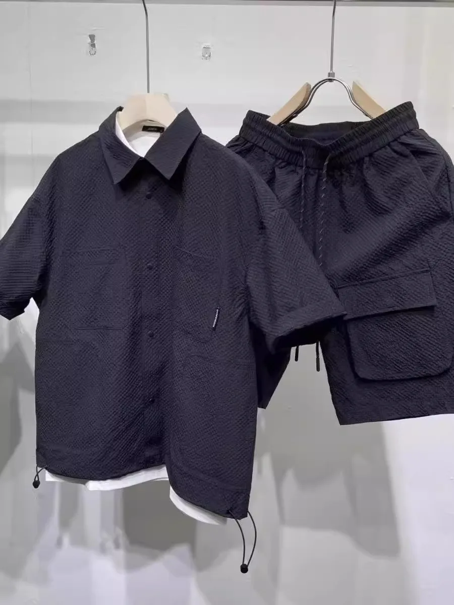 

Мужской спортивный комплект в стиле ретро ort Sve irt, лето 2022, новинка Faion, универсальный тонкий повседневный спортивный комплект, свободный крой, UPF30 + защита от солнца