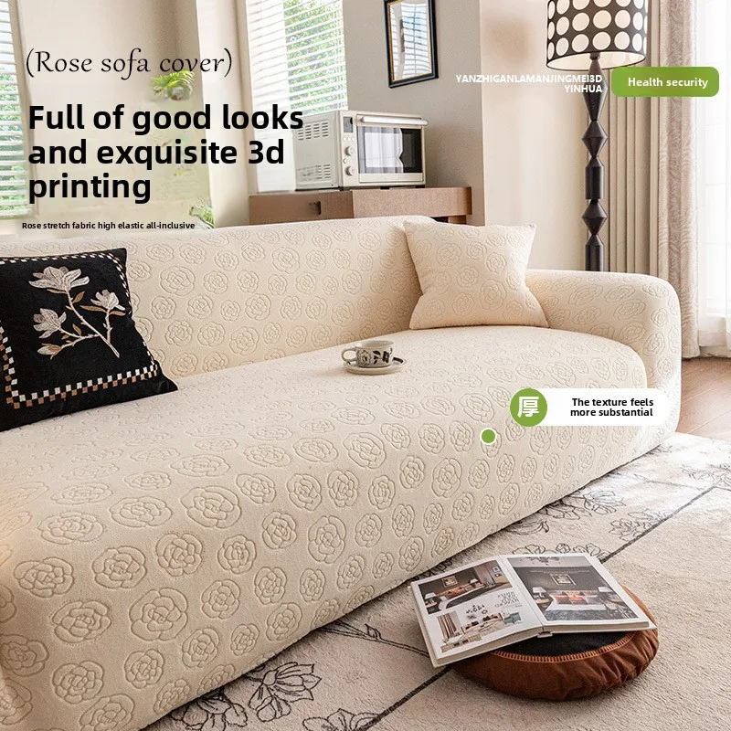 1/2/3/4 Seater Stretch Jacquard Sofa Cover Polar Fleece Fabric Non Slip Elastic Slipcover for Living Room Furniture Protector