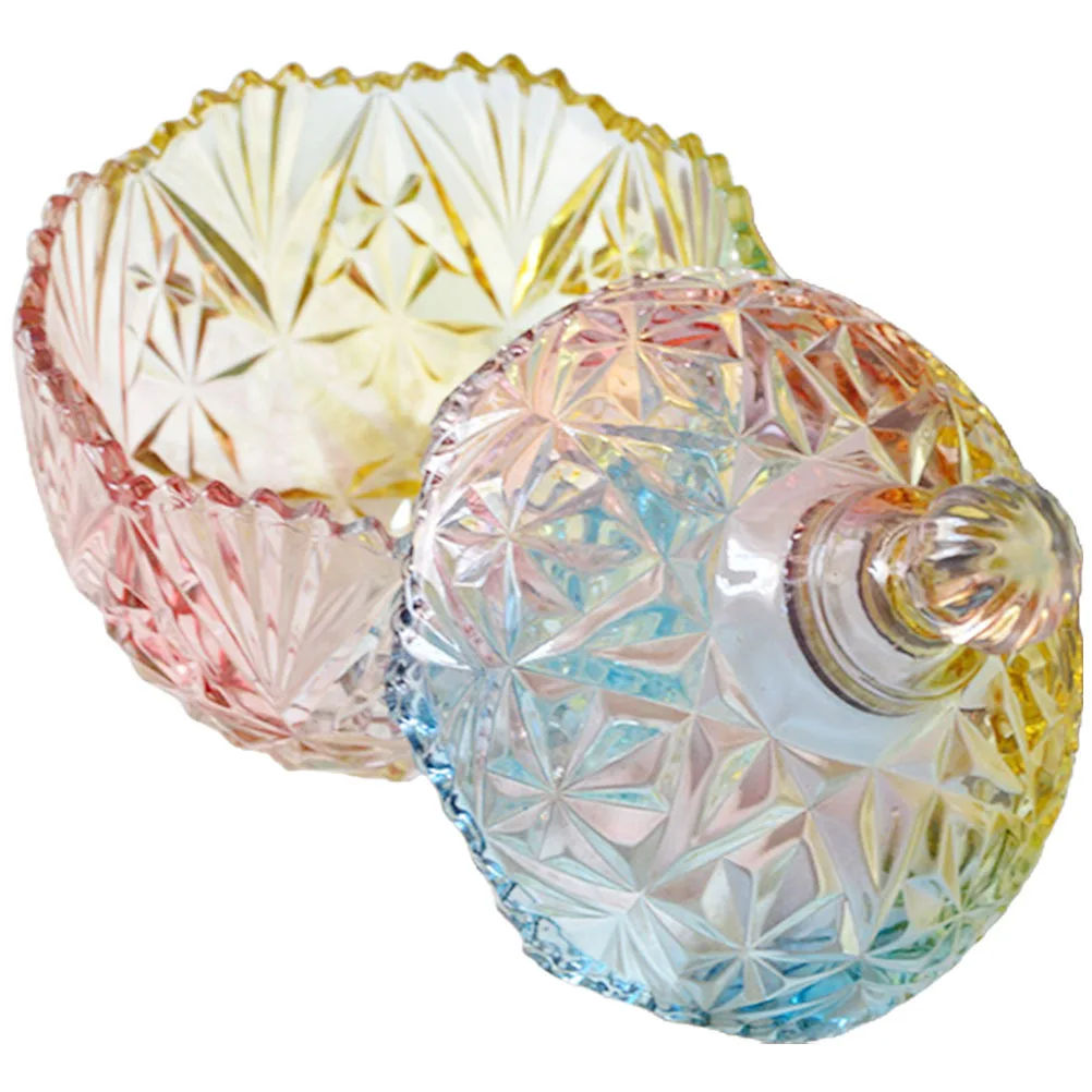 

Colorful Candy Jar Glass Storage Can with Lid for Dry Food Tea Coffee Snack Holder Home Kitchen Supplies Transparent Seal Jar