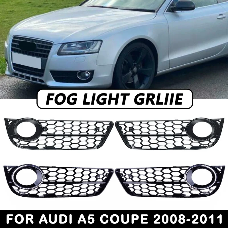 

Honeycomb Mesh Front Bumper Grille For Audi A5 Coupe / Sportback 2008-2011 A5 Cabriolet 2010-2011 Fog Light Lamp Grill 8T0807681