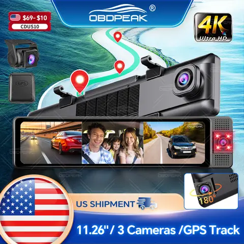 Amerikanskt lager 3-kanals bil-DVR UHD 4K 3-linser inuti fordon backkamera 5G WiFi APP DVR-inspelare bilvideoregistrator WDR 10 best sales HD-bil-DVR - №10